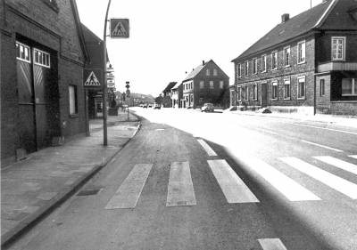 Weseler Straße 1976 - Links Alter Mühlenweg - Rechts Alte Post
