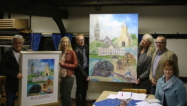 Bei der Ortsgemeinschaft wurde das neue Buldern-Poster von Günter Grewe vorgestellt.